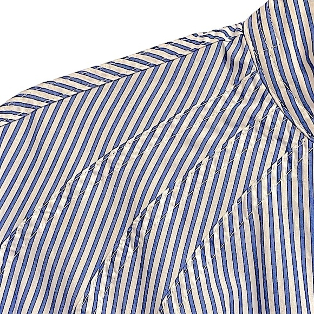 Nordstrom 1901 Striped Blue & White Cotton Shirtdress Belt Cotton Obi Sash Sz 6 - Picture 9 of 12